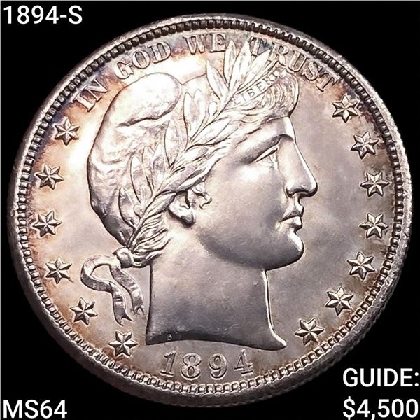 1894-S Barber Half Dollar CHOICE BU