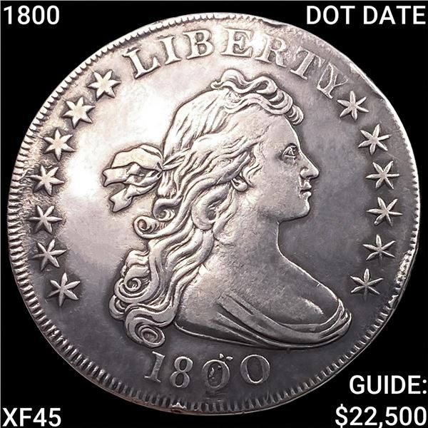 1800 DOT DATE Draped Bust Dollar NEARLY UNCIRCULATED