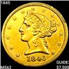 Image 1 : 1845 $5 Gold Half Eagle UNCIRCULATED