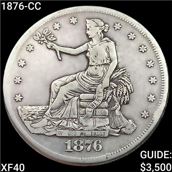 1876-CC Silver Trade Dollar NEARLY UNCIRCULATED