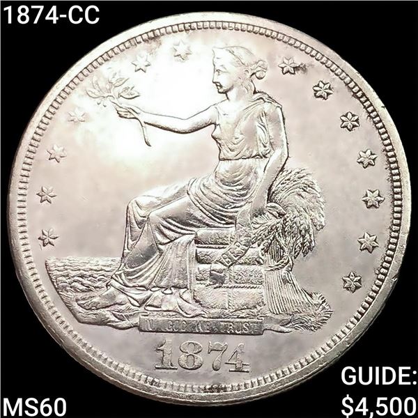 1874-CC Silver Trade Dollar UNCIRCULATED