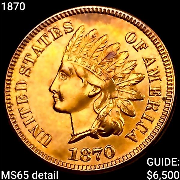 1870 Indian Head Cent GEM BU