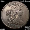 Image 1 : 1806 Lg 6, Stems Draped Bust Half Cent CLOSELY UNCIRCULATED