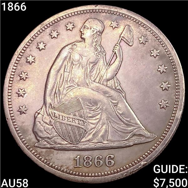 1866 Seated Liberty Dollar CHOICE AU