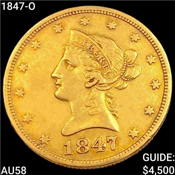 1847-O $10 Gold Eagle CHOICE AU
