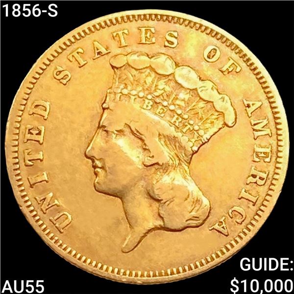 1856-S $3 Gold Piece HIGH GRADE