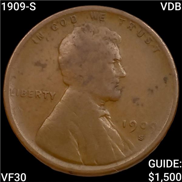 1909-S VDB Wheat Cent LIGHTLY CIRCULATED