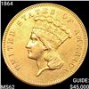 Image 1 : 1864 $3 Gold Piece UNCIRCULATED