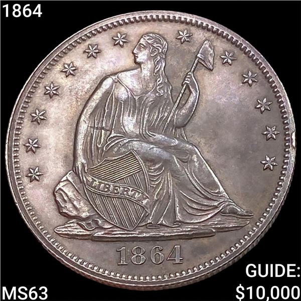 1864 Seated Liberty Half Dollar CHOICE BU