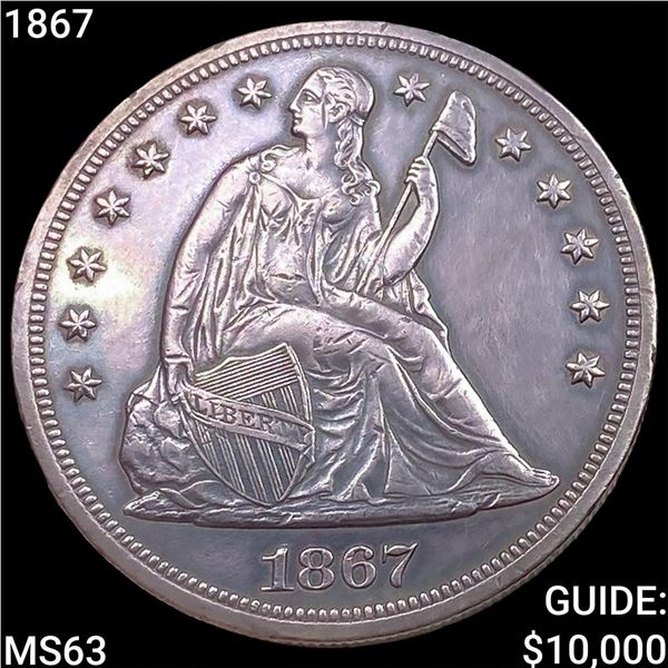 1867 Seated Liberty Dollar CHOICE BU