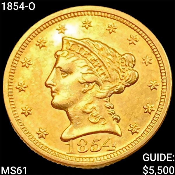1854-O $2.50 Gold Quarter Eagle UNCIRCULATED