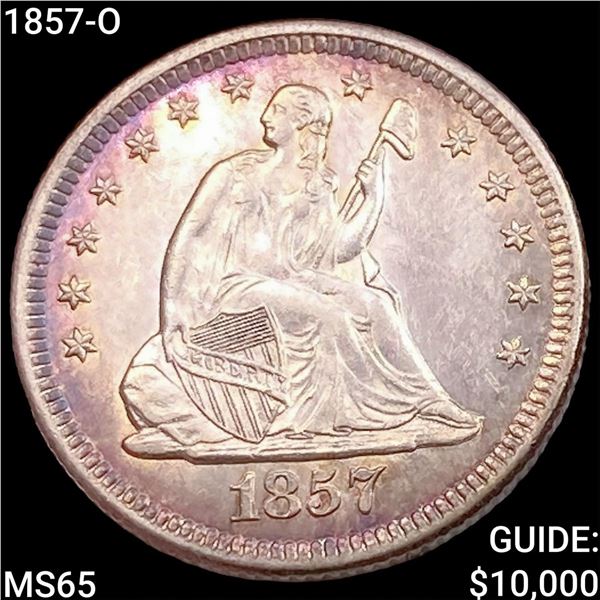 1857-O Seated Liberty Quarter GEM BU