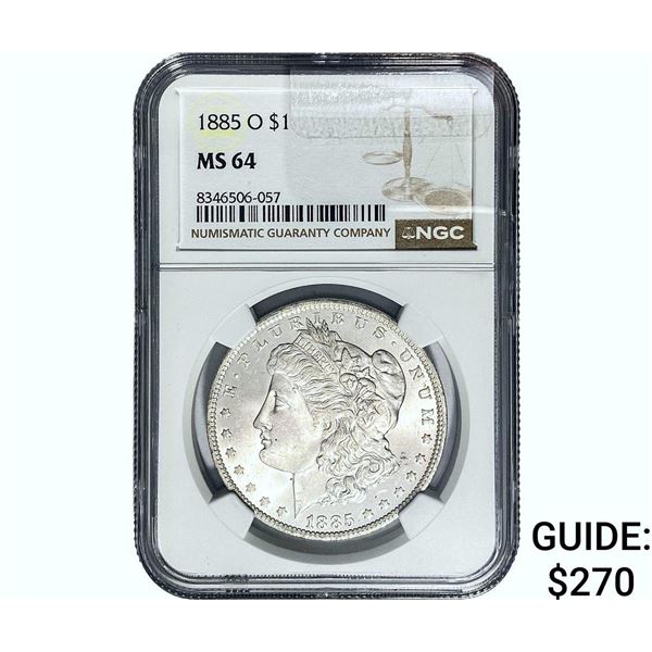 1885-O Morgan Silver Dollar NGC MS64