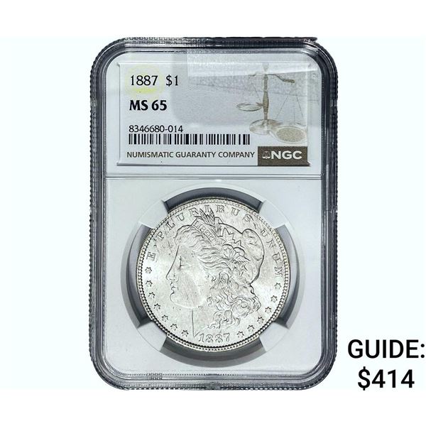 1887 Morgan Silver Dollar NGC MS65