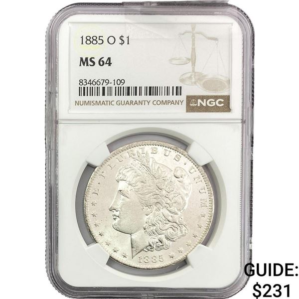 1885-O Morgan Silver Dollar NGC MS64