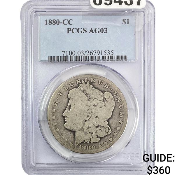 1880-CC Morgan Silver Dollar PCGS AG03