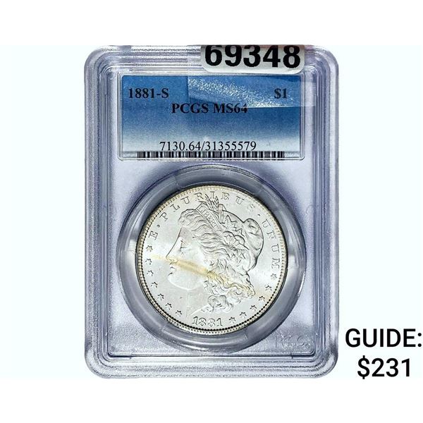 1881-S Morgan Silver Dollar PCGS MS64