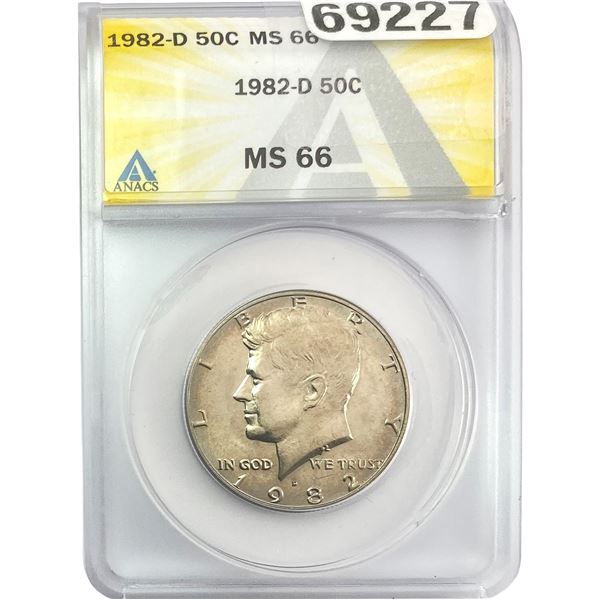 1982-D Kennedy Half Dollar ANACS MS66