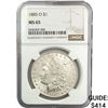 Image 1 : 1885-O Morgan Silver Dollar NGC MS65