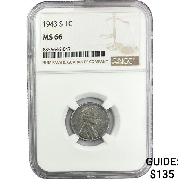 1943-S Wheat Cent NGC MS66
