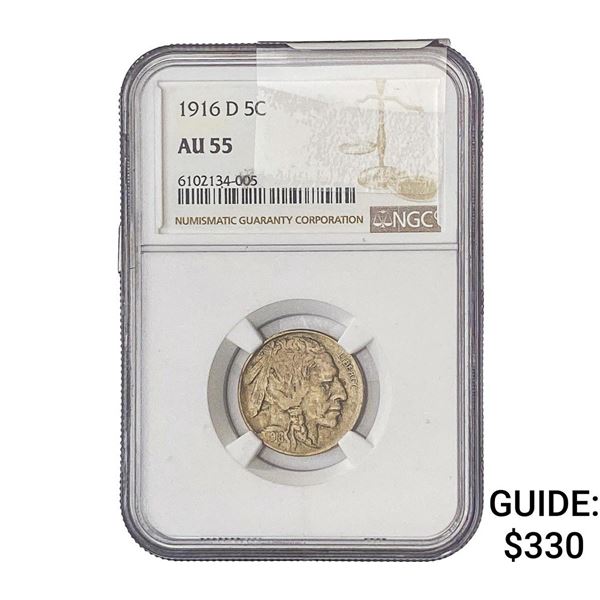 1916-D Buffalo Nickel NGC AU55
