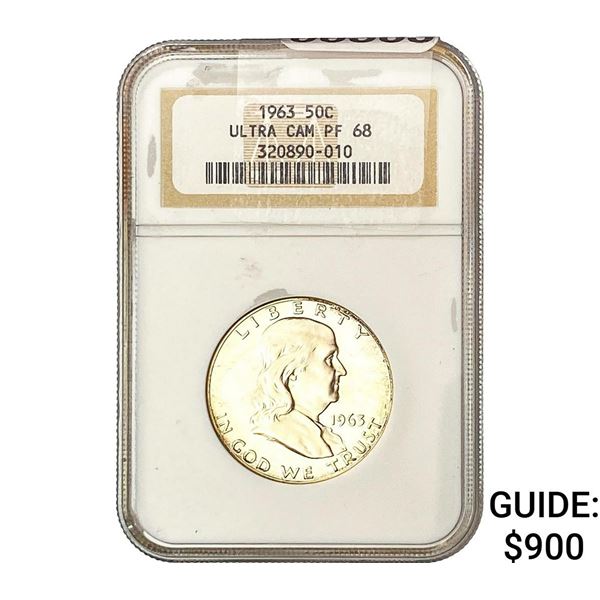 1963 Franklin Half Dollar NGC PF68 ULTRA CAM
