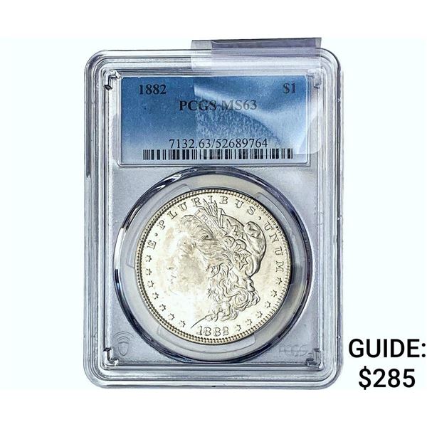 1882 Morgan Silver Dollar PCGS MS63