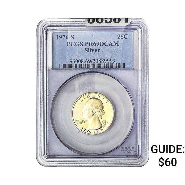 1976-S Washington Silver Quarter PCGS PR69 DCAM