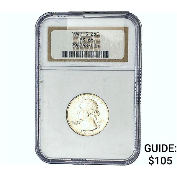 1947-S Washington Silver Quarter NGC MS66