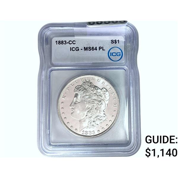 1883-CC Morgan Silver Dollar ICG MS64 PL