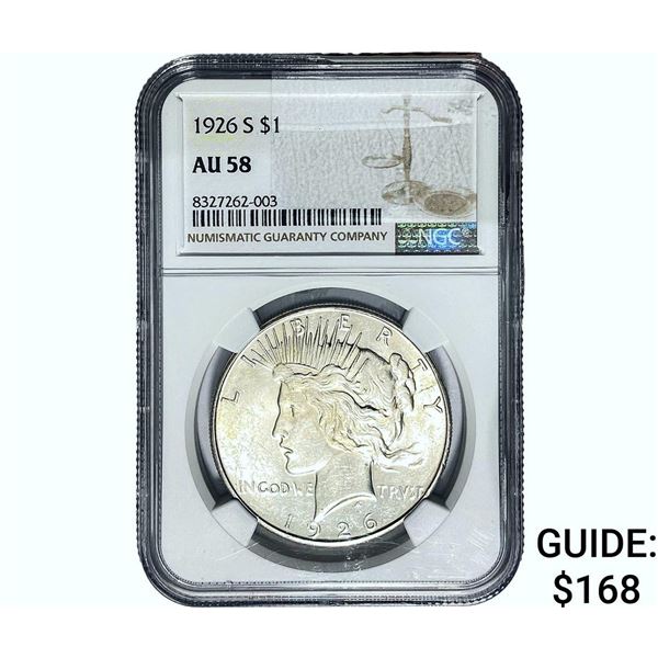 1926-S Silver Peace Dollar NGC AU58