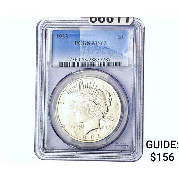 1923 Silver Peace Dollar PCGS MS63