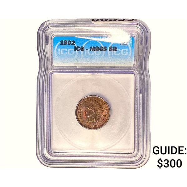 1902 Indian Head Cent ICG MS65 BR