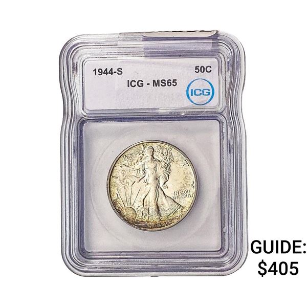 1944-S Walking Liberty Half Dollar ICG MS65