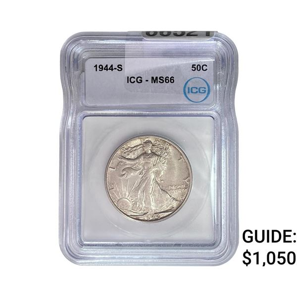 1944-S Walking Liberty Half Dollar ICG MS66