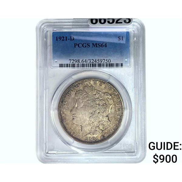 1921-D Morgan Silver Dollar PCGS MS64