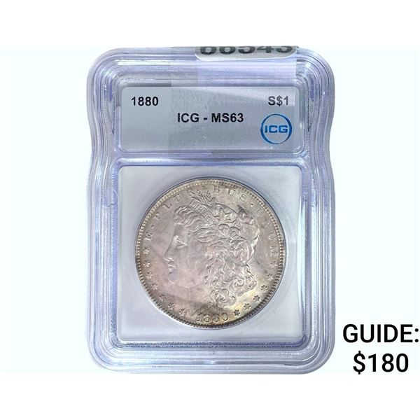 1880 Morgan Silver Dollar ICG MS63