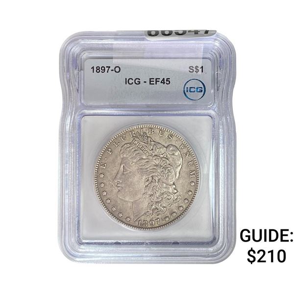 1897-O Morgan Silver Dollar ICG EF45