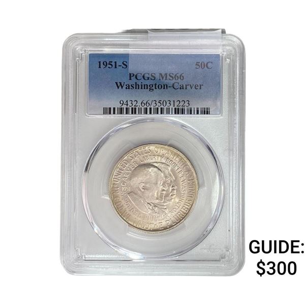1951-S Washington Carver Half Dollar PCGS MS66