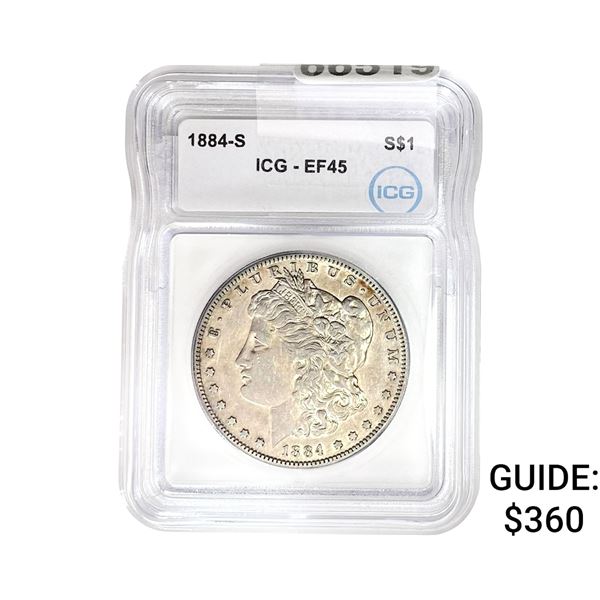 1884-S Morgan Silver Dollar ICG EF45