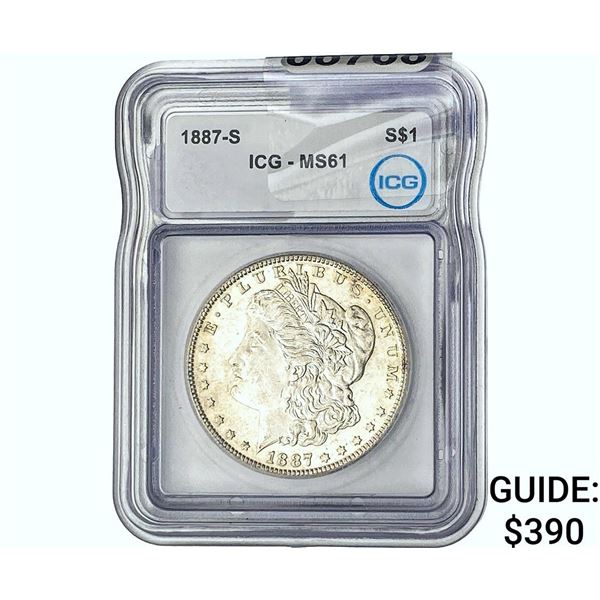 1887-S Morgan Silver Dollar ICG MS61