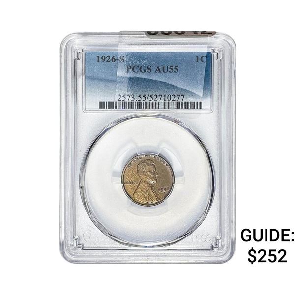 1926-S Wheat Cent PCGS AU55