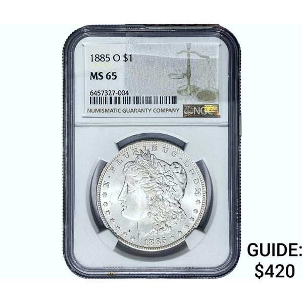 1885-O Morgan Silver Dollar NGC MS65