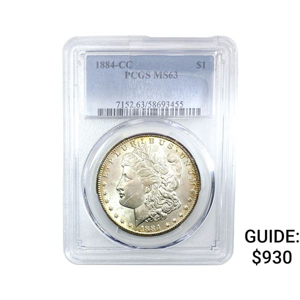 1884-CC Morgan Silver Dollar PCGS MS63