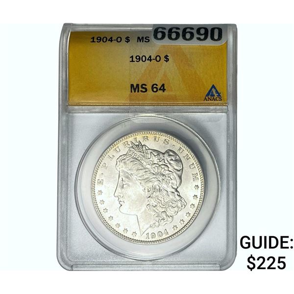 1904-O Morgan Silver Dollar ANACS MS64