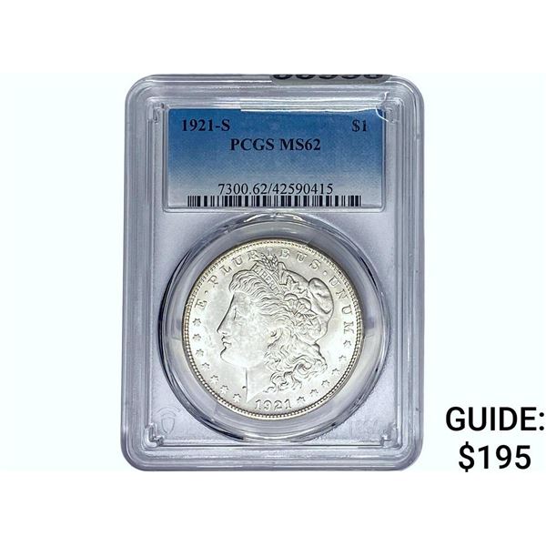 1921-S Morgan Silver Dollar PCGS MS62