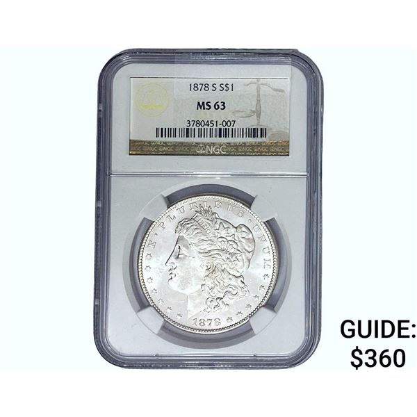 1878-S Morgan Silver Dollar NGC MS63