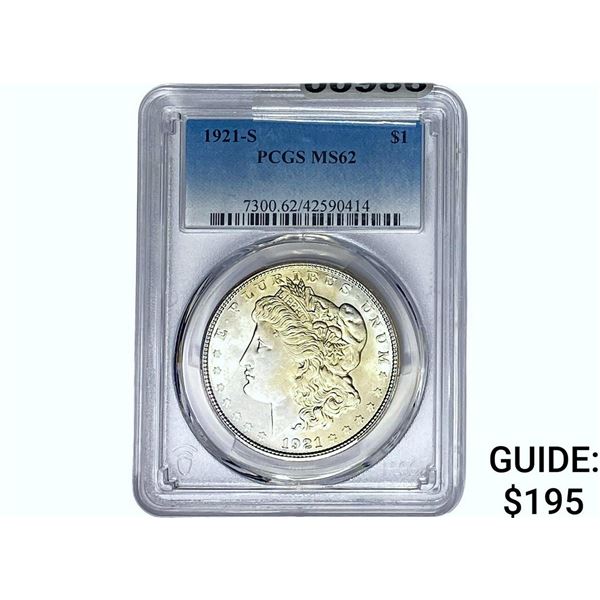 1921-S Morgan Silver Dollar PCGS MS62