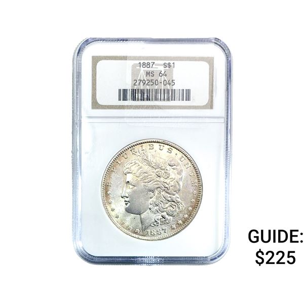 1887 Morgan Silver Dollar NGC MS64