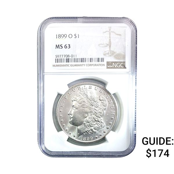 1899-O Morgan Silver Dollar NGC MS63